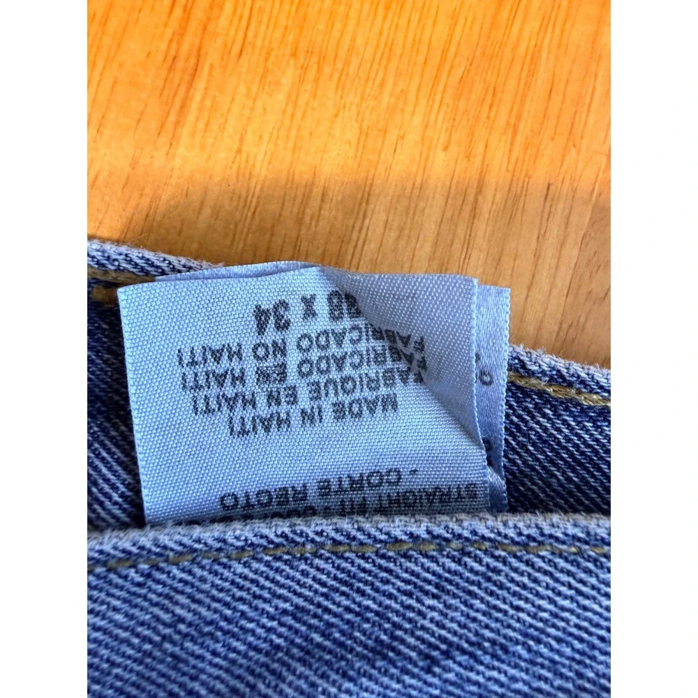Levis 501 Original Fit Mens Jeans 38x34 Blue Straight Leg Button Fly Denim